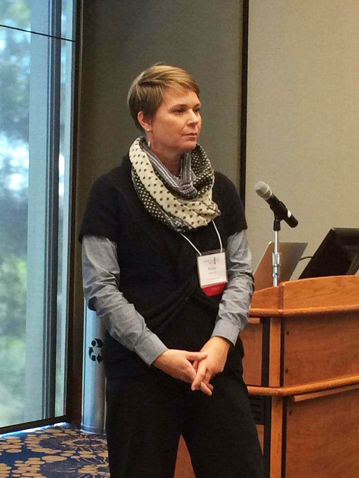 Nicole Gilbertson gives a presentation to educators on history assessment, November 2015. Courtesy California History & Social Science Project 